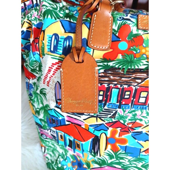 DOONEY & BOURKE RARE! Nylon and Leather Sandbar Tropical Vacation Tulip Tote Bag - Picture 4 of 14